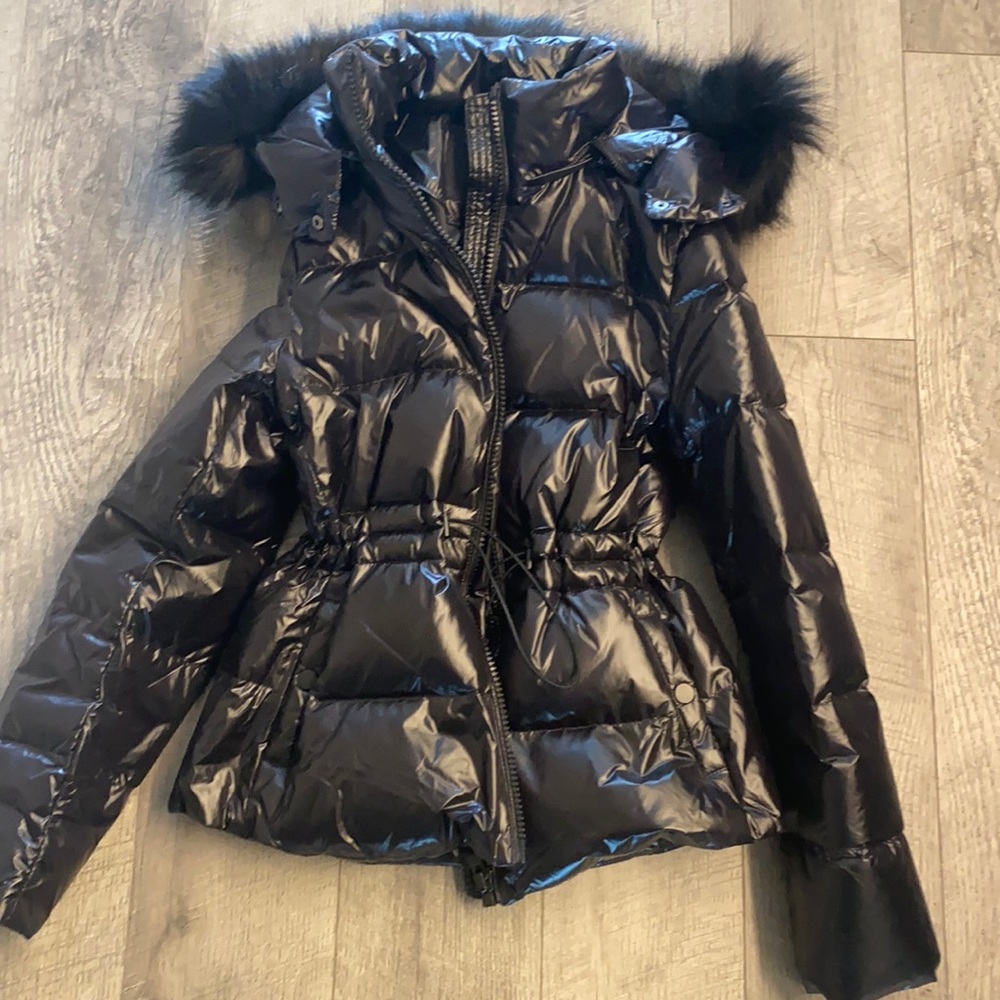 Zara shiny puffer down coat
